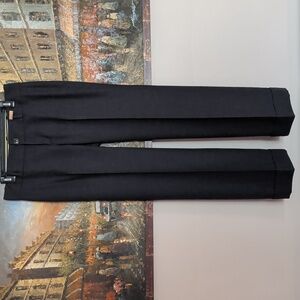 Banana Republic Straight Leg Wool Trousers In Dark Grey